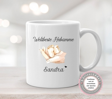 Preview: zauberhafter Blumentopf oder Becher, Tasche... Hebamme, Danke sagen, Geschenk, Abschied, Gärtner, Hobbygärtner, Mitbringsel....von Lüttentüddel®